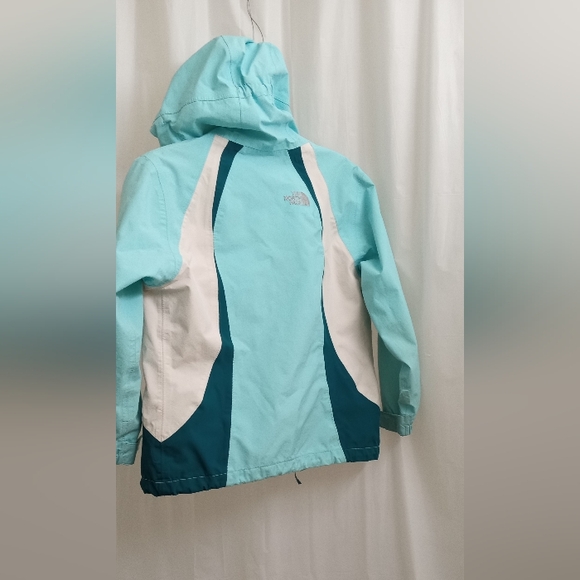 The North Face Hyvent Girl's ColorBlock Green/Ocean Foam Blue/ Jacket -SZ: 7/8 - Picture 10 of 16